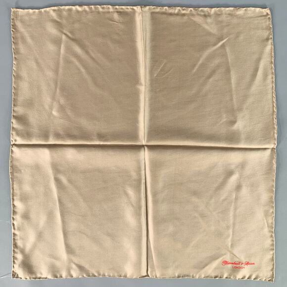 TURNBULL & ASSER Red Taupe Signature Silk Pocket Square - Picture 1 of 3